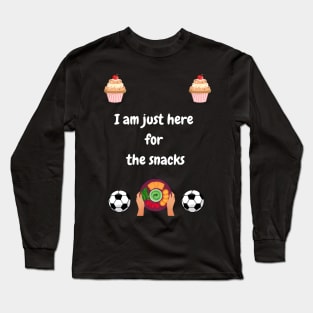 Funny I am just here for the snacks  football watching design Long Sleeve T-Shirt